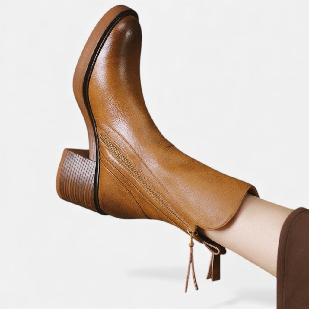 Women's Classic British Style Leather Ankle Boots