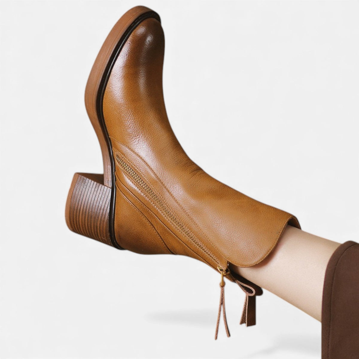 Women's Classic British Style Leather Ankle Boots