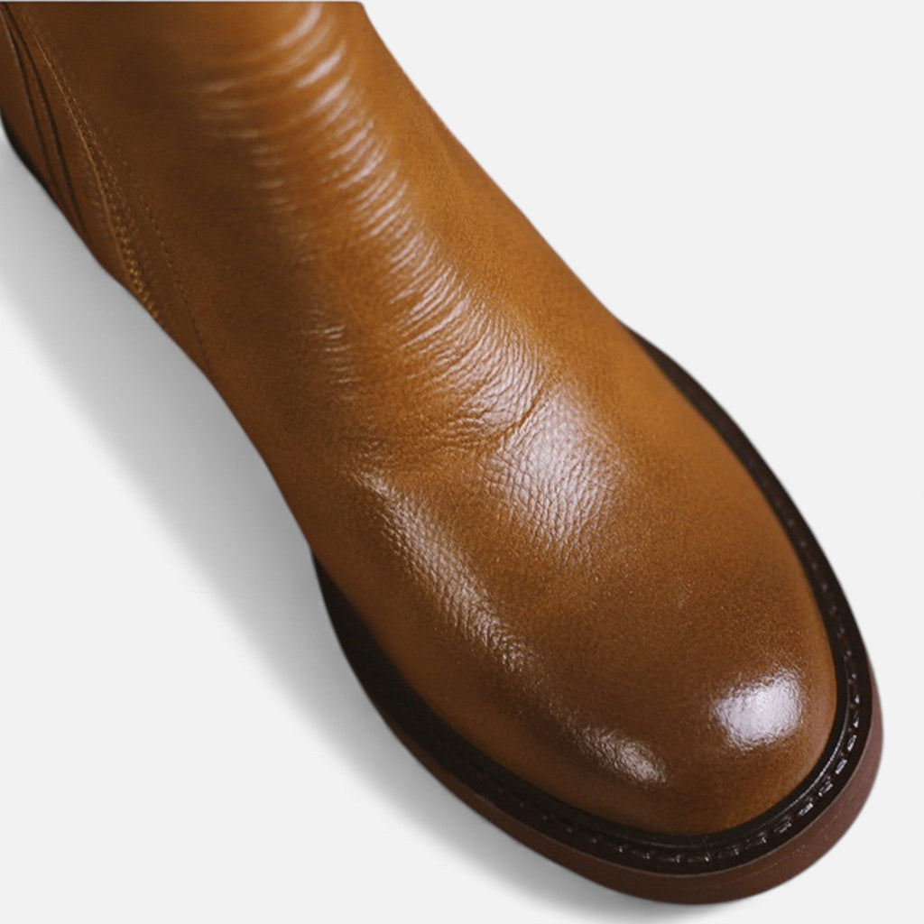 Women's Classic British Style Leather Ankle Boots