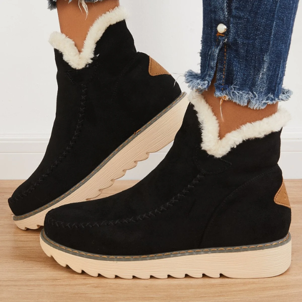 Women's Faux Fur Lined Platform Ankle Boots
