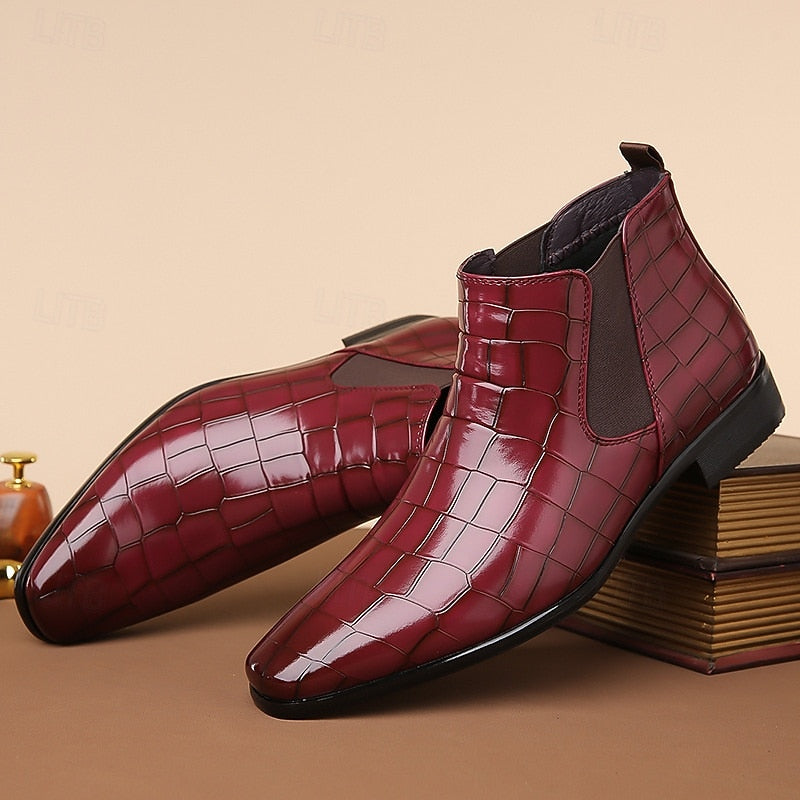 Men's Chelsea Ankle Boots with Stretch Side Panels
