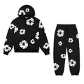Women's Printed Tracksuit Set - Black