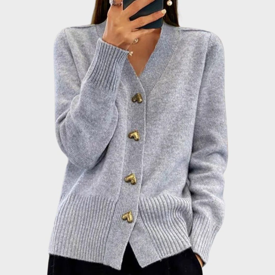 Women's Ribbed Knit Button-Up Cardigan