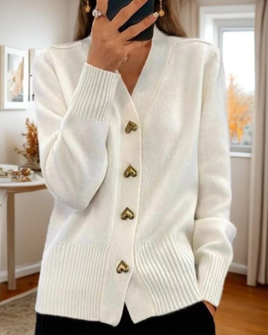 Women's Ribbed Knit Button-Up Cardigan