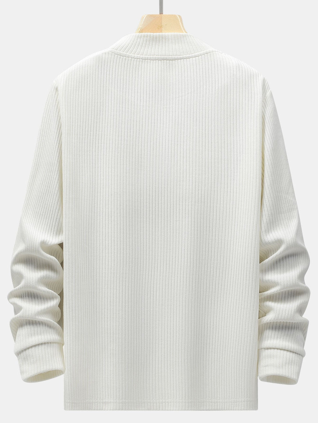 Men's Fine Ribbed Stretch Mock Neck Sweater