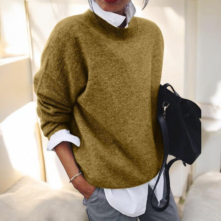 Women's Soft Knit Relaxed Everyday Sweater - Khaki