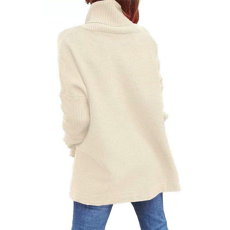 Women's Oversized Ribbed Turtleneck Sweater