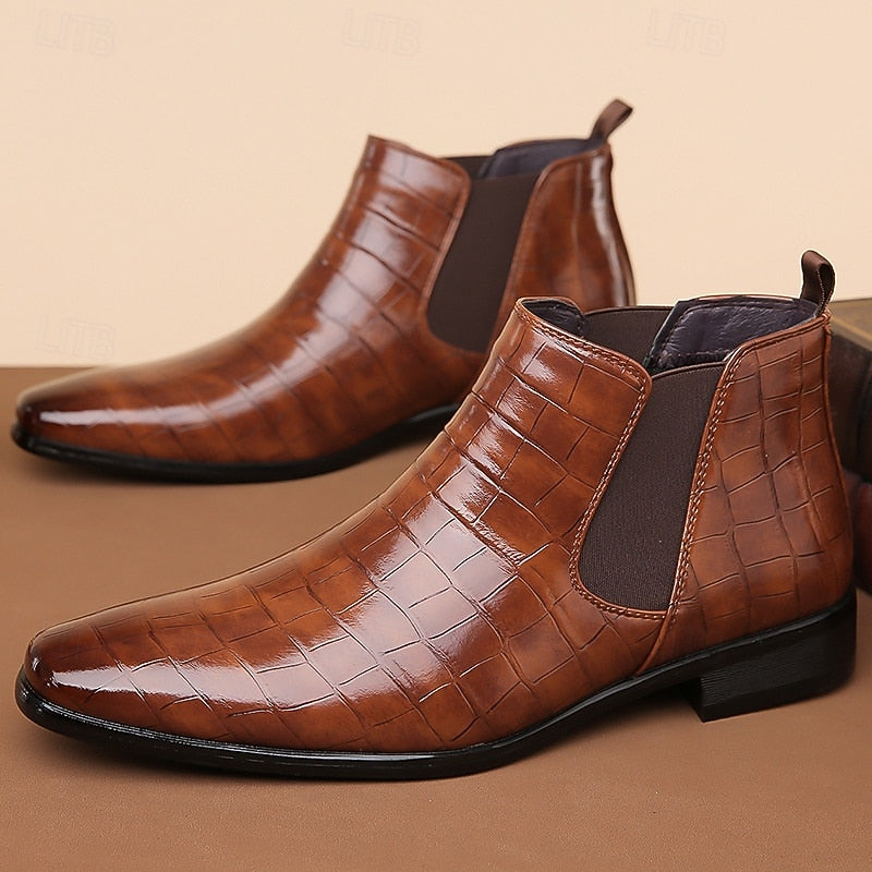 Men's Chelsea Ankle Boots with Stretch Side Panels