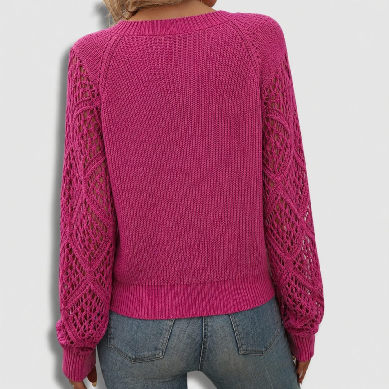 Women's Ribbed Knit V-Neck Sweater