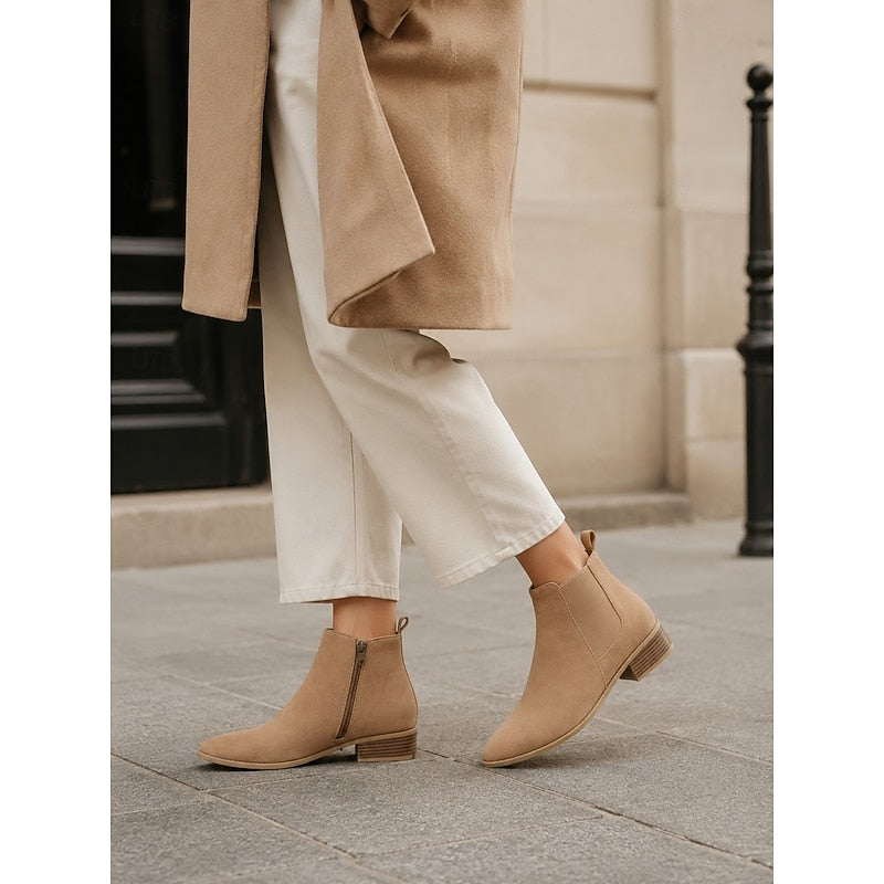 Women's Pointed-Toe Ankle Boots with Side Zip