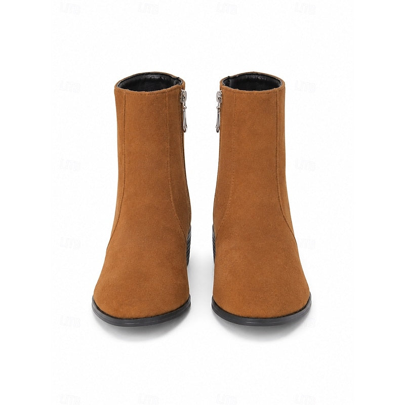 Women's Tailored Low Block Heel Ankle Boots