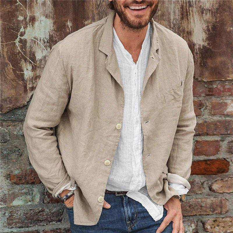 Men's Lightweight Textured Notch Lapel Casual Blazer