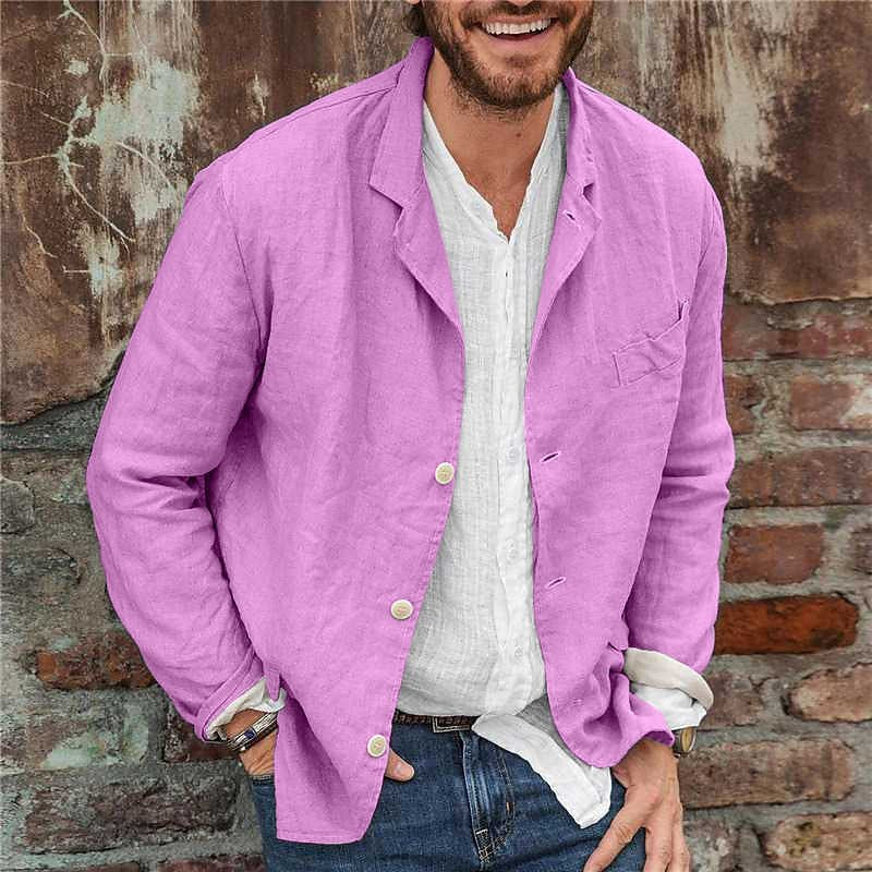 Men's Lightweight Textured Notch Lapel Casual Blazer