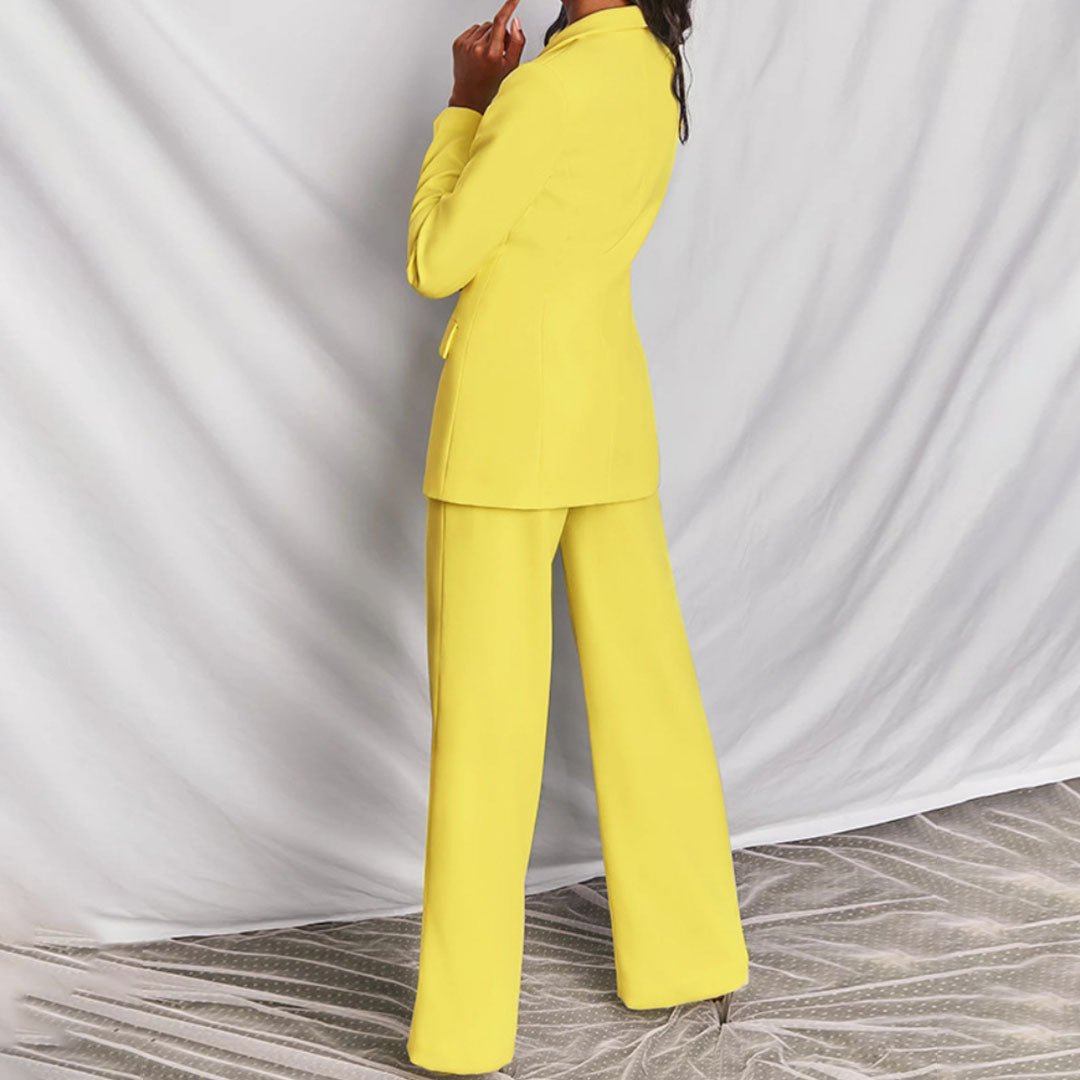 Women’s Single-Breasted Wide-Leg Blazer Set