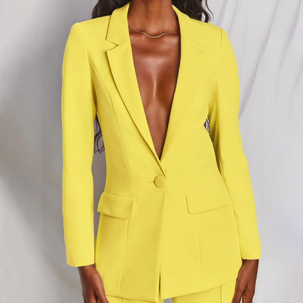 Women’s Single-Breasted Wide-Leg Blazer Set