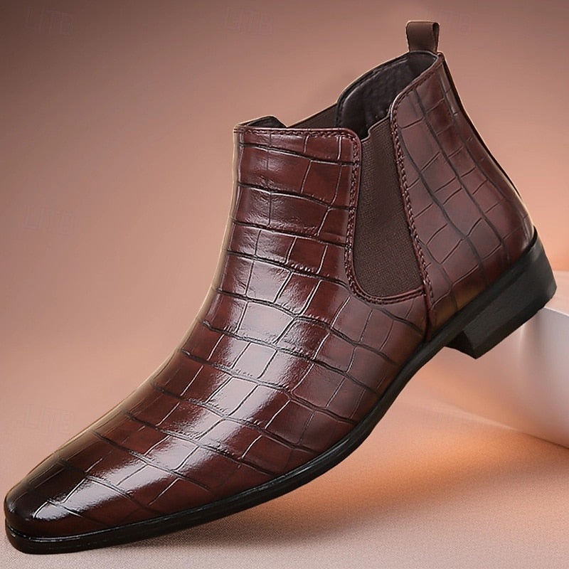 Men's Chelsea Ankle Boots with Stretch Side Panels