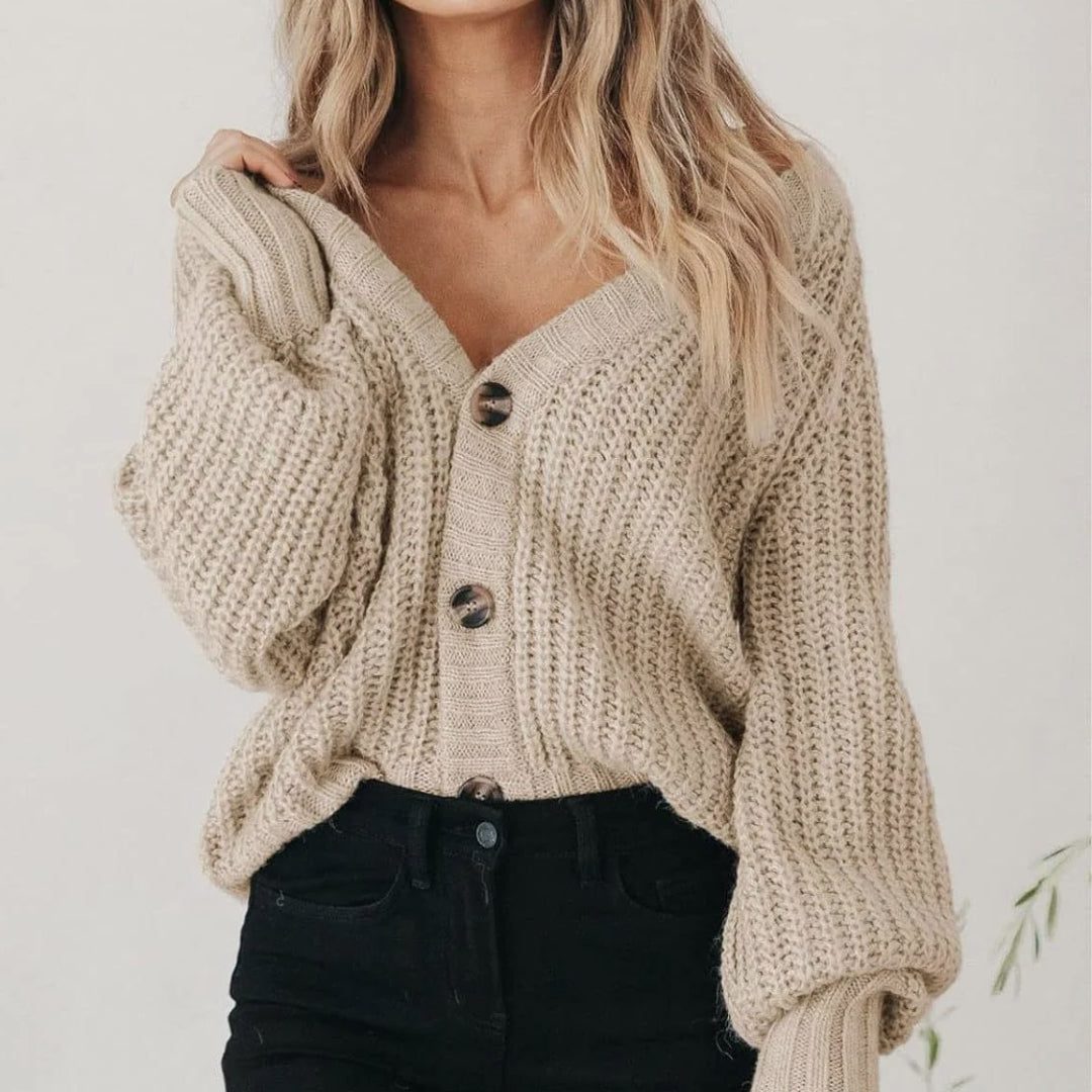 Women's Oversized Balloon Sleeve Cardigan