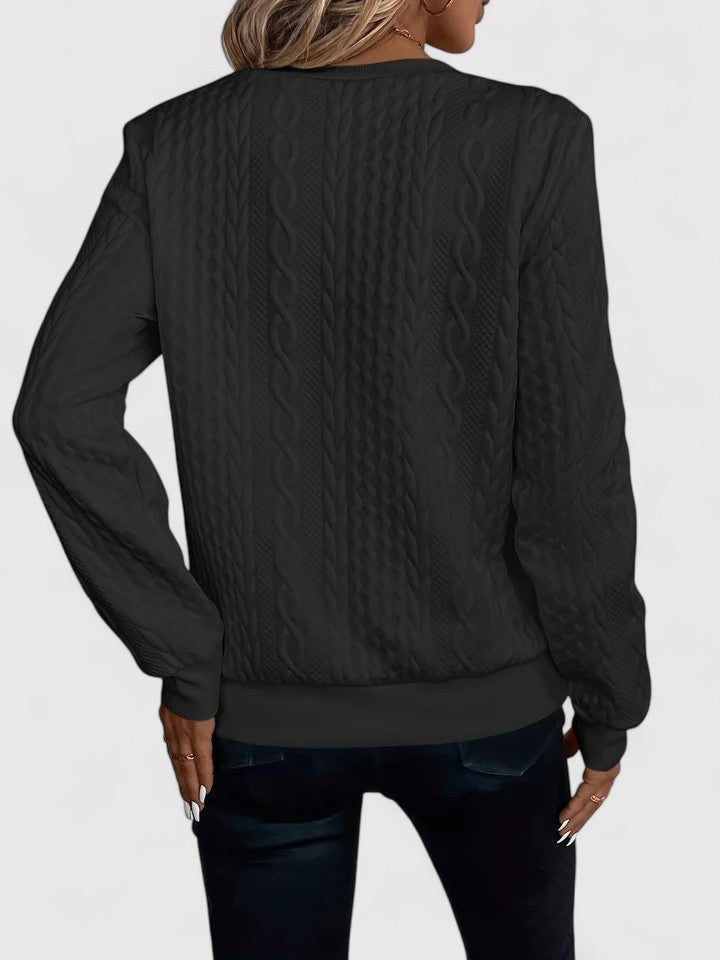 Women's V-Neck Cable Knit Sweater