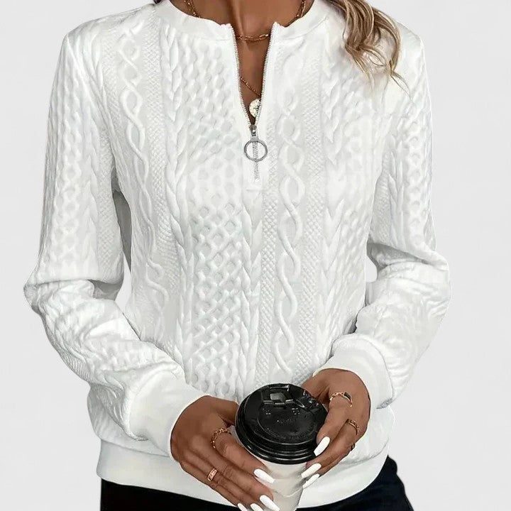Women's V-Neck Cable Knit Sweater