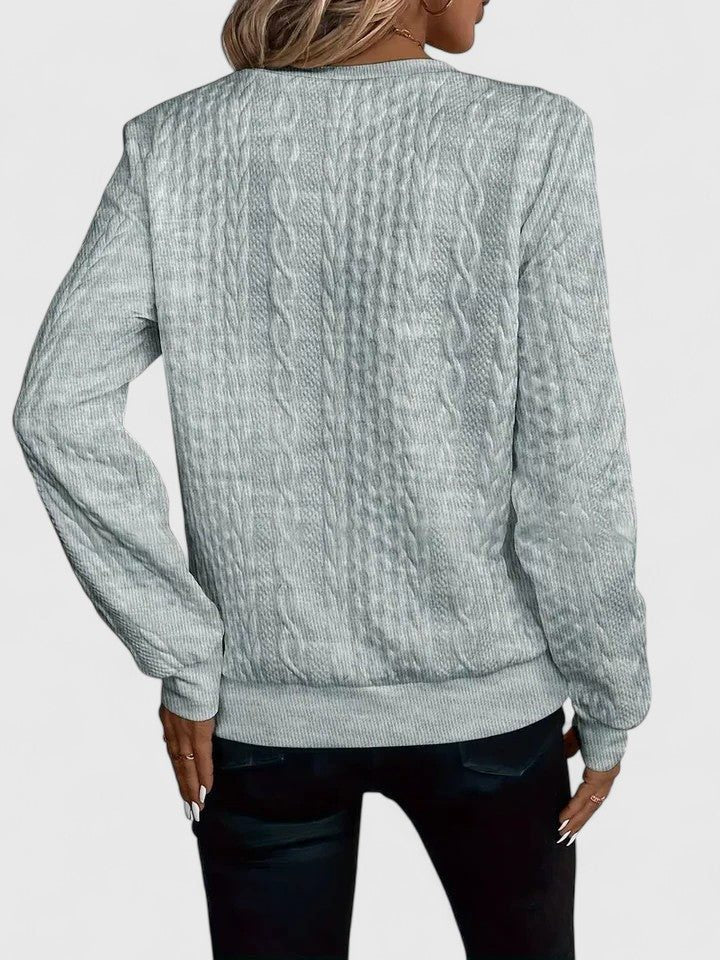 Women's V-Neck Cable Knit Sweater