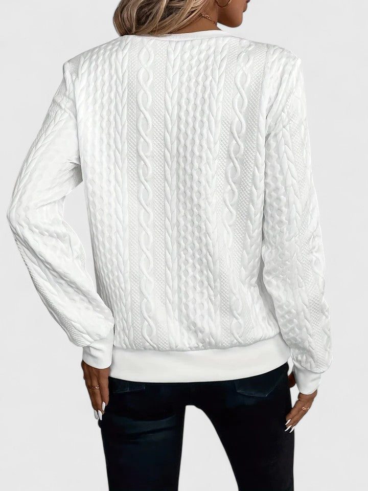 Women's V-Neck Cable Knit Sweater