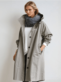 Women’s Oversized Hooded Trench Coat - Gray