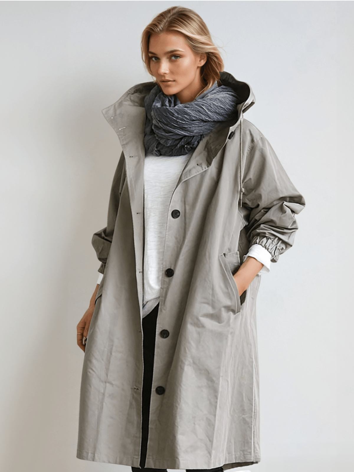 Women’s Oversized Hooded Trench Coat