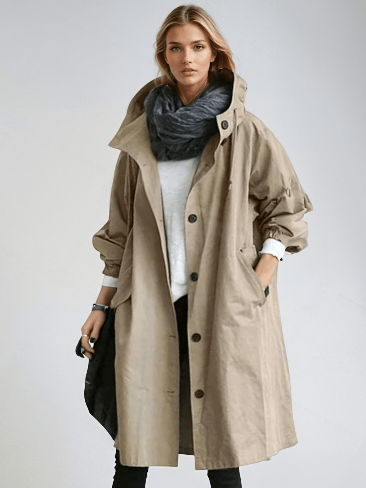 Women’s Oversized Hooded Trench Coat