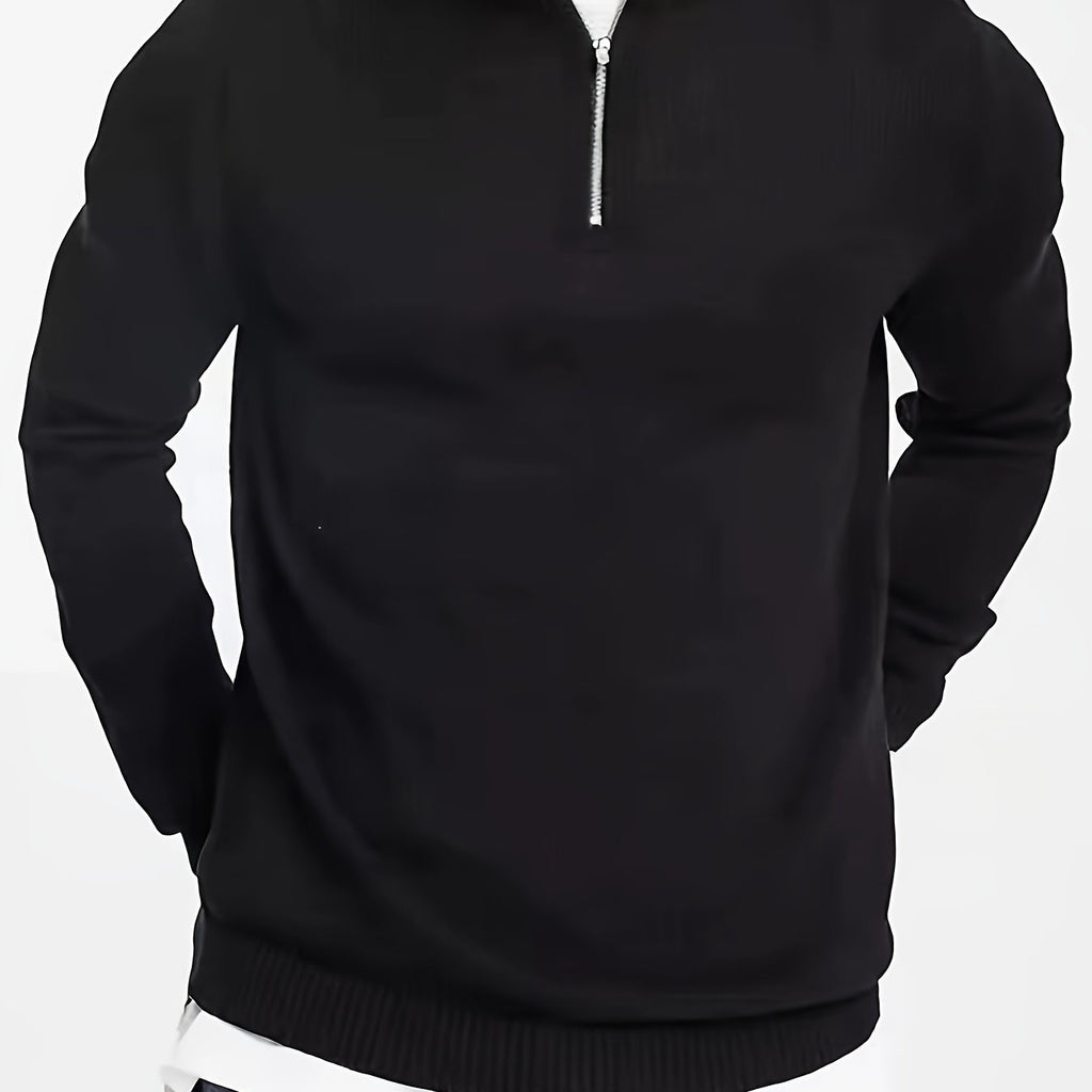 Men's Half-Zip High Neck Knit Sweater