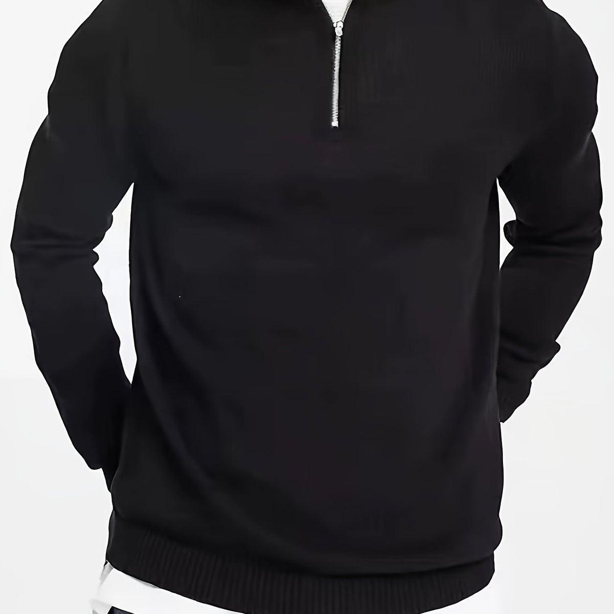 Men's Half-Zip High Neck Knit Sweater
