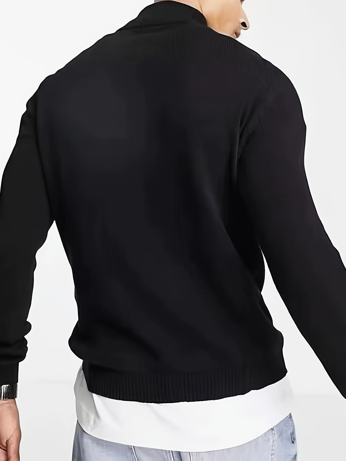 Men's Half-Zip High Neck Knit Sweater