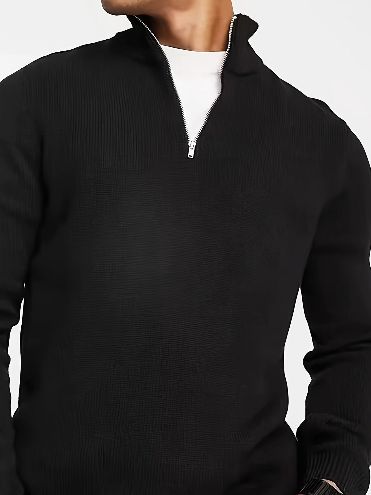 Men's Half-Zip High Neck Knit Sweater