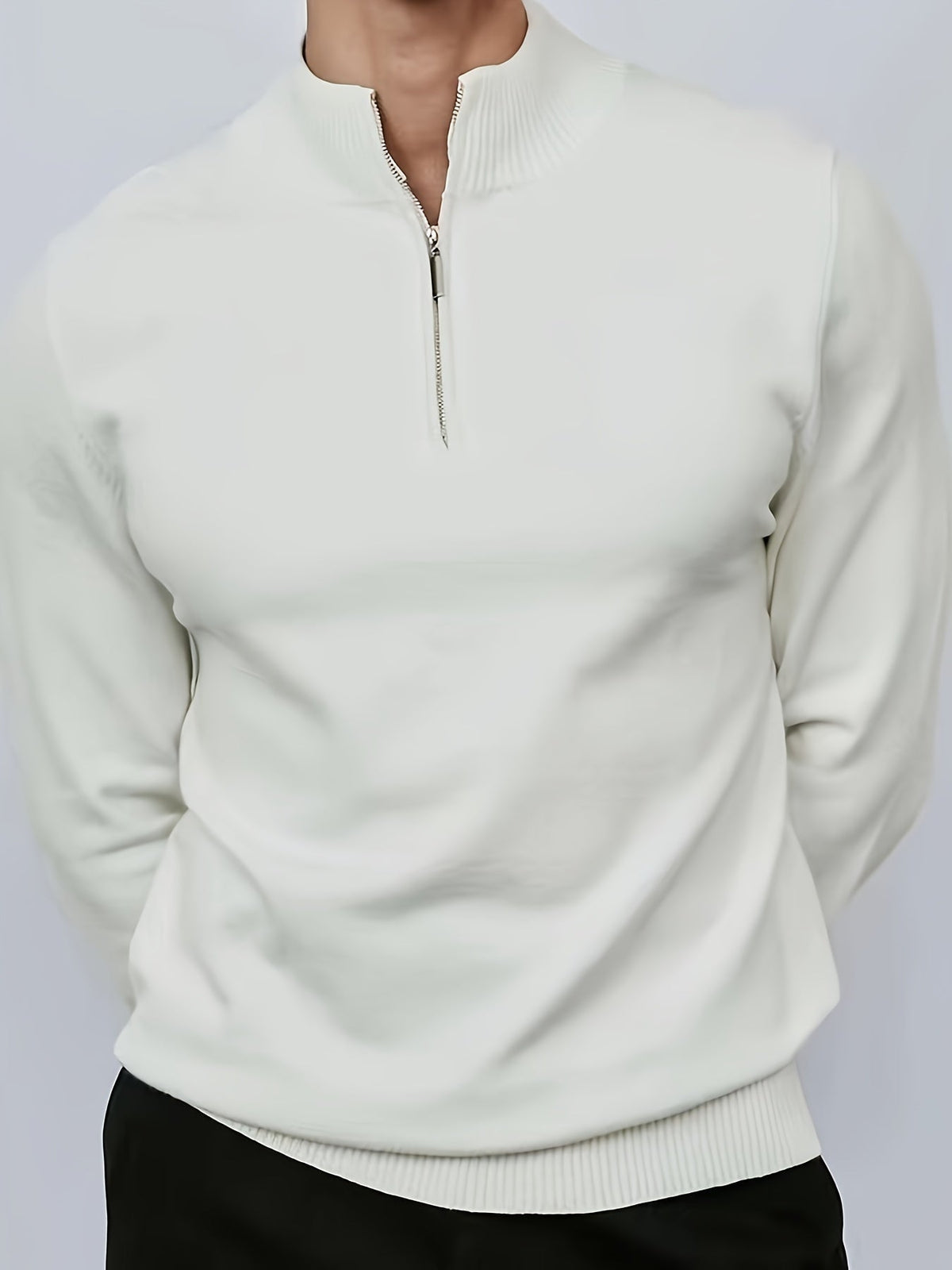 Men's Half-Zip High Neck Knit Sweater