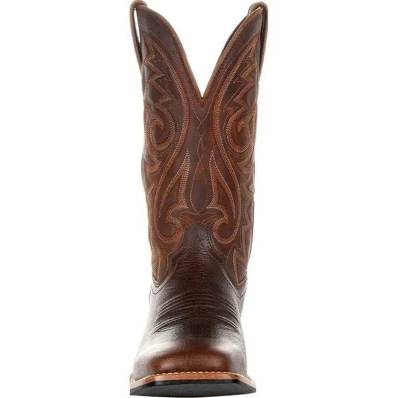 Women's Structured Cowboy Boots with Stitched Shaft