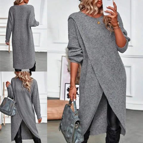 Women's Long Open-Front Ribbed Knit Cardigan