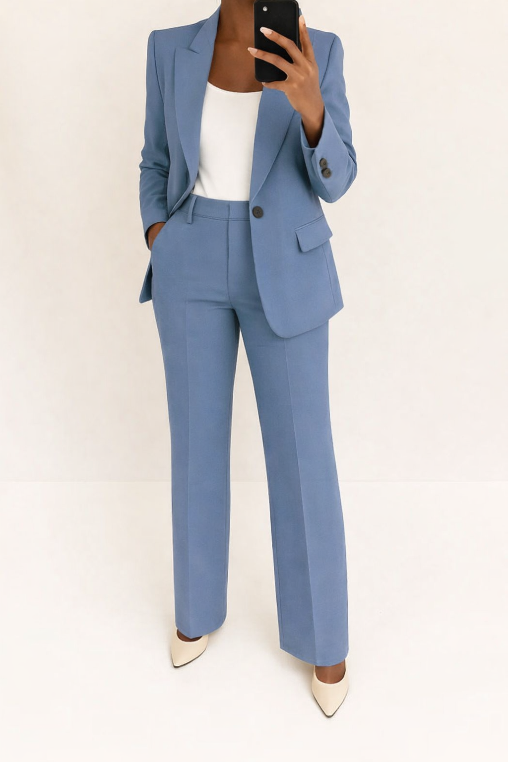 Women's Wide Leg Blazer Suit Set