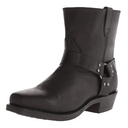 Men's Faux Leather Western Boots - Black