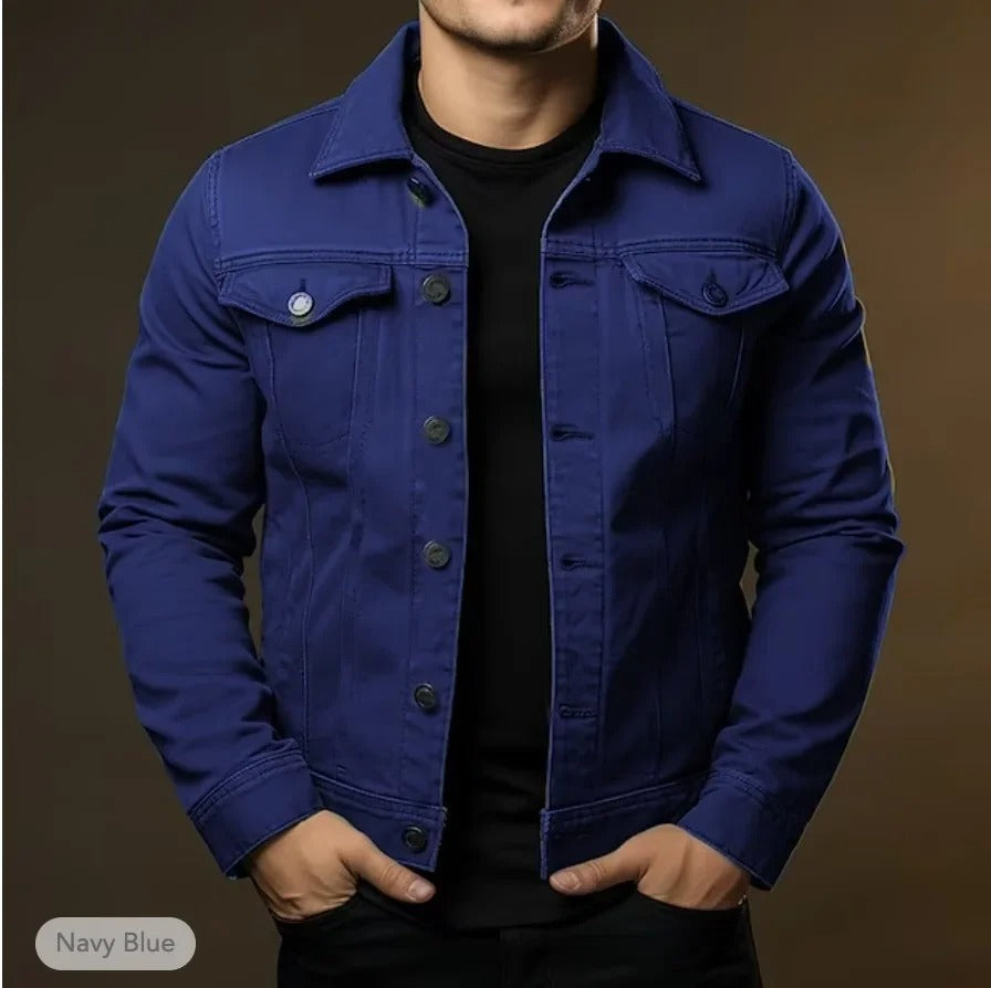 Men's Lightweight Denim Jacket - Navy