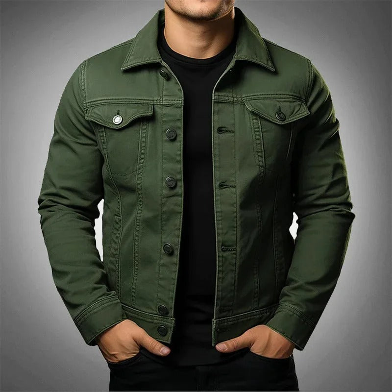 Men's Lightweight Denim Jacket - Green
