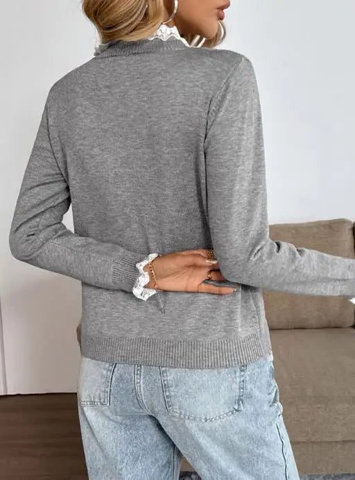 Women's Ribbed Knit Crew Neck Sweater