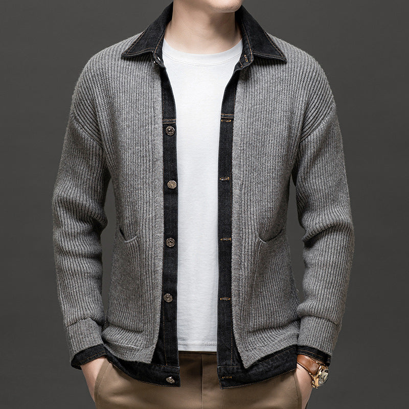 Men's Button-Front Knit Cardigan