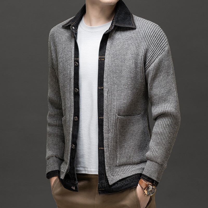 Men's Button-Front Knit Cardigan