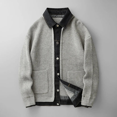 Men's Button-Front Knit Cardigan - Gray