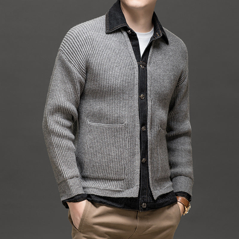 Men's Button-Front Knit Cardigan