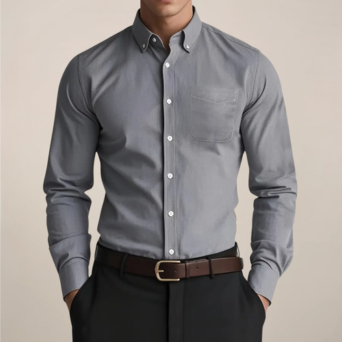 Men's Button-Down Collar Shirt - Gray