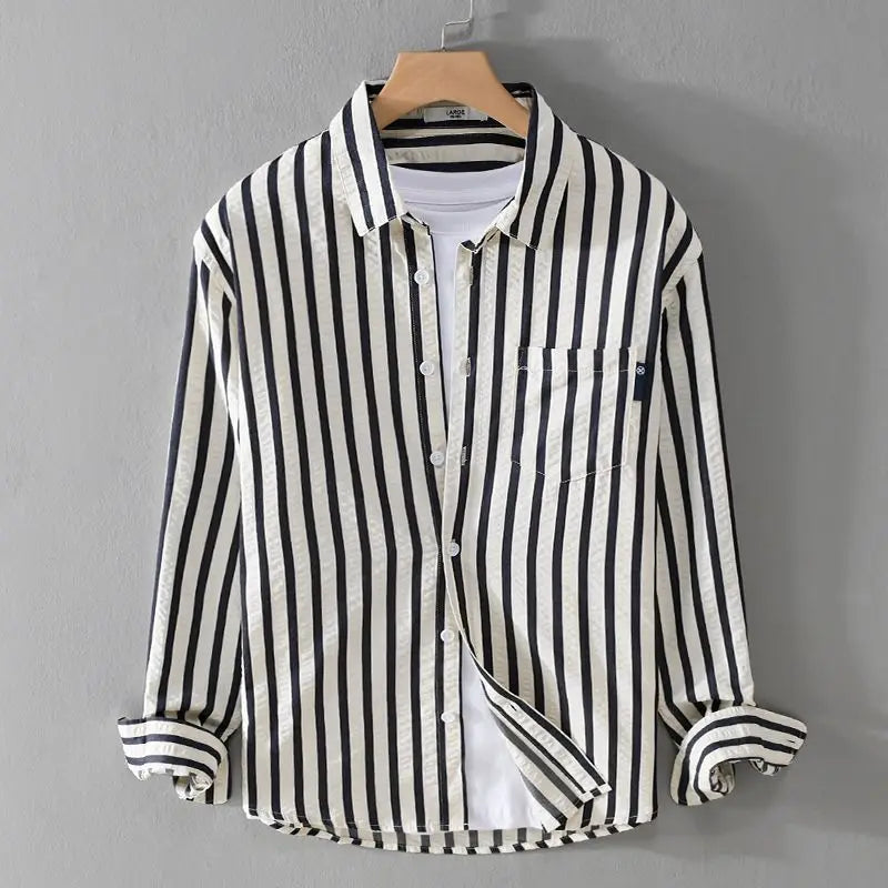 Men's Printed Button-Up Shirt - Black