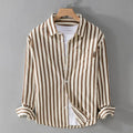 Men's Printed Button-Up Shirt - Brown