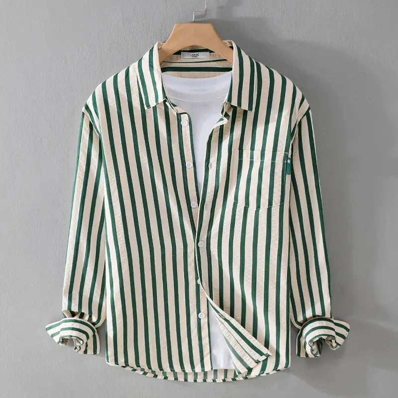 Men's Printed Button-Up Shirt - Green