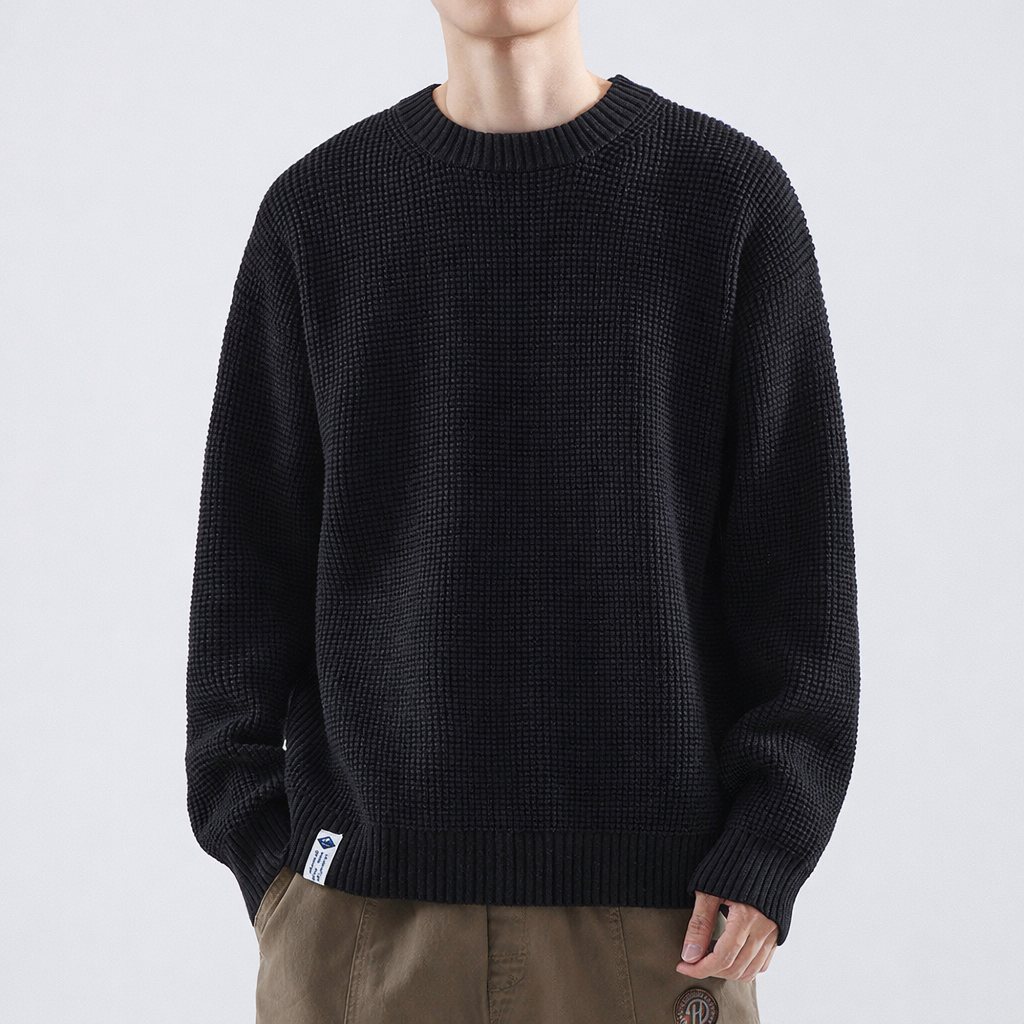 Men's Textured Crew Neck Sweater