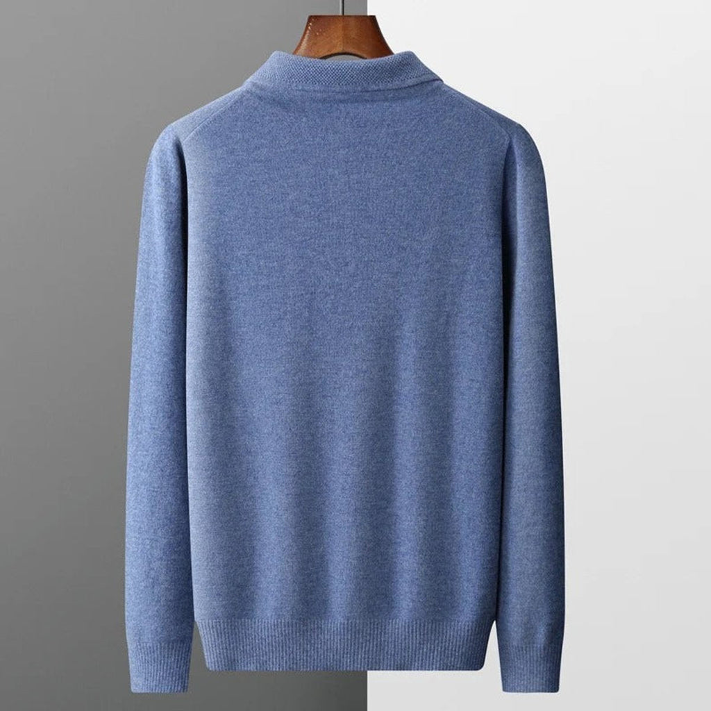 Men's Cashmere Polo Knit Sweater
